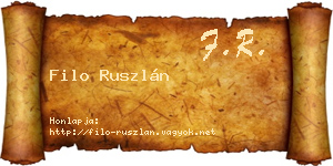 Filo Ruszlán névjegykártya