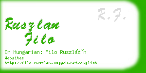 ruszlan filo business card